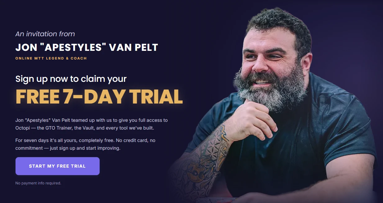 Apestyles x Octopi Poker Free Trial Landing Page